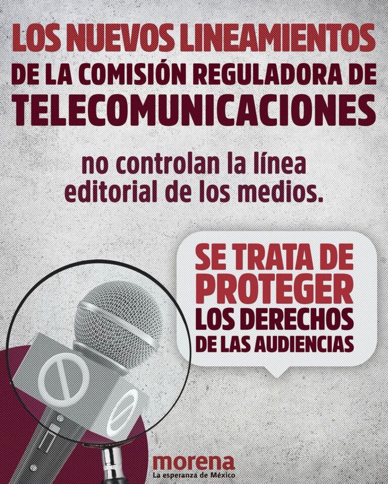 Morena defiende los derechos de las audiencias.